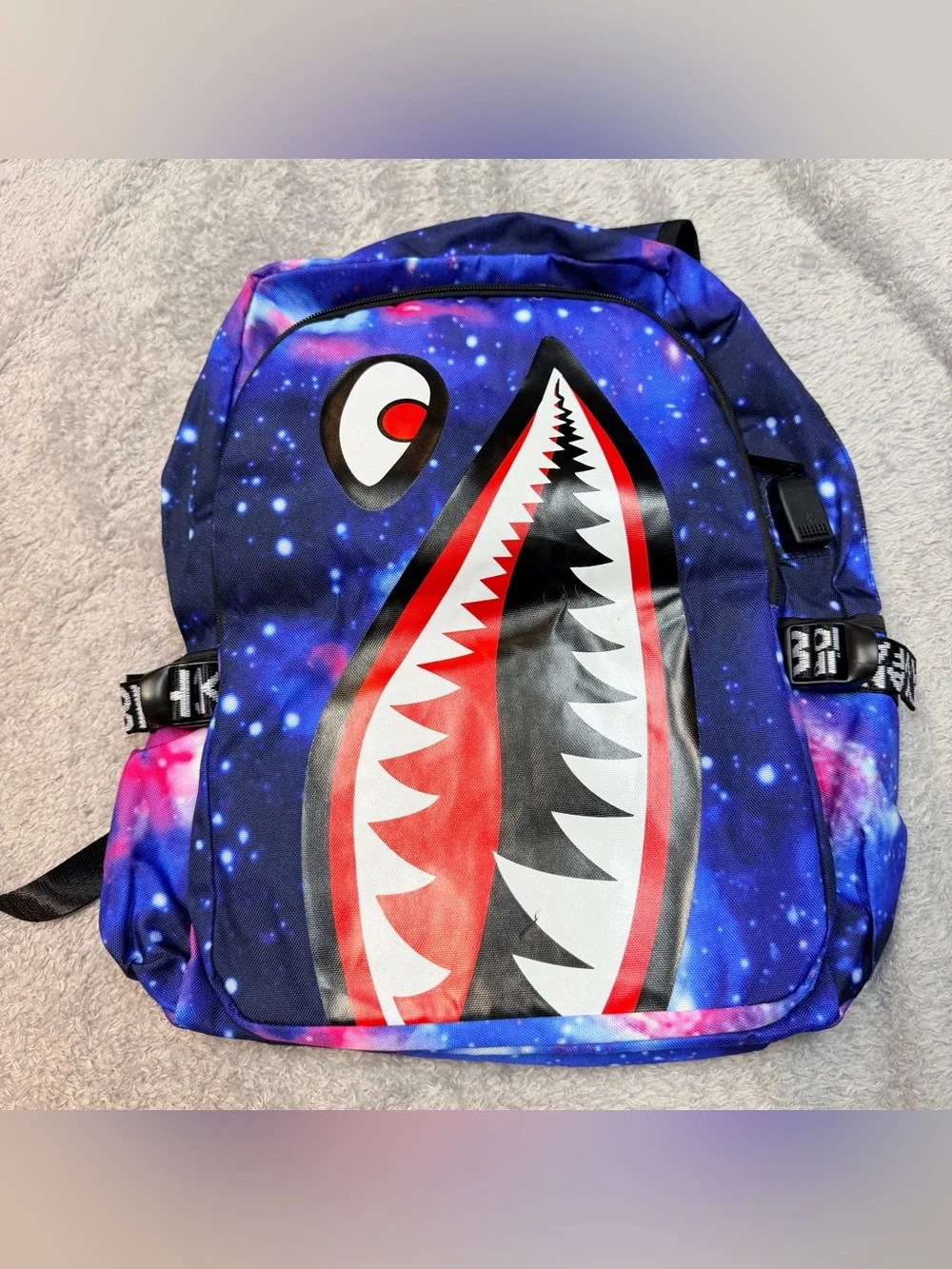 Galaxy Shark Kids Backpack - Blue & Red